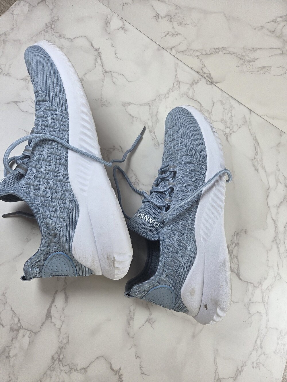 Danskin Light Blue Knit Slip-On Sneakers with Lace Detail(B41) - Picture 7 of 11